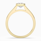 Emerald Wide Tapered Bezel Solitaire in 18K Yellow Gold side profile