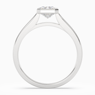Emerald Wide Tapered Bezel Solitaire in Platinum side profile