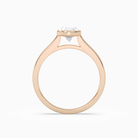 Oval Wide Tapered Bezel Solitaire in 14K Rose Gold side profile