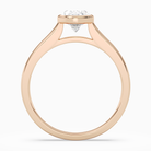 Oval Wide Tapered Bezel Solitaire in 14K Rose Gold side profile