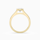 Oval Wide Tapered Bezel Solitaire in 14K Yellow Gold side profile