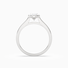 Oval Wide Tapered Bezel Solitaire in 18K White Gold side profile