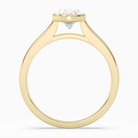 Oval Wide Tapered Bezel Solitaire in 18K Yellow Gold side profile