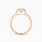 Round Wide Tapered Bezel Solitaire in 14K Rose Gold side profile