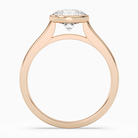 Round Wide Tapered Bezel Solitaire in 14K Rose Gold side profile