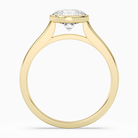 Round Wide Tapered Bezel Solitaire in 14K Yellow Gold side profile