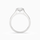 Round Wide Tapered Bezel Solitaire in Platinum side profile