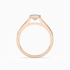 Emerald Medium Tapered Bezel Solitaire in 14K Rose Gold side profile