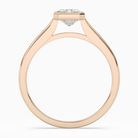 Emerald Medium Tapered Bezel Solitaire in 14K Rose Gold side profile
