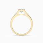 Emerald Medium Tapered Bezel Solitaire in 14K Yellow Gold side profile