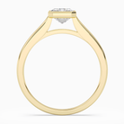 Emerald Medium Tapered Bezel Solitaire in 14K Yellow Gold side profile