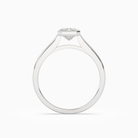 Emerald Medium Tapered Bezel Solitaire in Platinum side profile