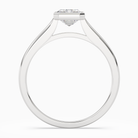 Emerald Medium Tapered Bezel Solitaire in Platinum side profile