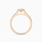 Oval Medium Tapered Bezel Solitaire in 14K Rose Gold side profile
