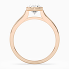 Oval Medium Tapered Bezel Solitaire in 14K Rose Gold side profile