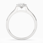 Oval Medium Tapered Bezel Solitaire in 14K White Gold side profile