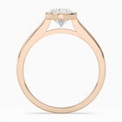 Pear Medium Tapered Bezel Solitaire in 14K Rose Gold side profile