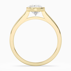 Pear Medium Tapered Bezel Solitaire in 18K Yellow Gold side profile