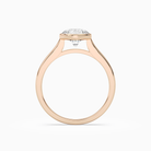Round Medium Tapered Bezel Solitaire in 14K Rose Gold side profile