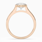 Round Medium Tapered Bezel Solitaire in 14K Rose Gold side profile