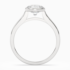 Round Medium Tapered Bezel Solitaire in 14K White Gold side profile