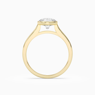 Round Medium Tapered Bezel Solitaire in 14K Yellow Gold side profile