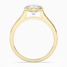 Round Medium Tapered Bezel Solitaire in 18K Yellow Gold side profile