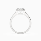 Round Medium Tapered Bezel Solitaire in Platinum side profile