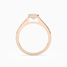 Emerald Slim Tapered Bezel Solitaire in 14K Rose Gold side profile