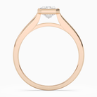 Emerald Slim Tapered Bezel Solitaire in 14K Rose Gold side profile