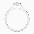 Emerald Slim Tapered Bezel Solitaire in 14K White Gold side profile