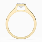 Emerald Slim Tapered Bezel Solitaire in 14K Yellow Gold side profile