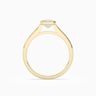 Emerald Slim Tapered Bezel Solitaire in 18K Yellow Gold side profile