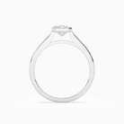 Emerald Slim Tapered Bezel Solitaire in Platinum side profile