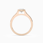 Oval Slim Tapered Bezel Solitaire in 14K Rose Gold side profile
