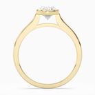 Oval Slim Tapered Bezel Solitaire in 14K Yellow Gold side profile