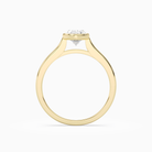 Oval Slim Tapered Bezel Solitaire in 18K Yellow Gold side profile