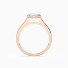 Round Slim Tapered Bezel Solitaire in 14K Rose Gold side profile