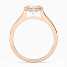 Round Slim Tapered Bezel Solitaire in 14K Rose Gold side profile