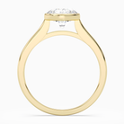 Round Slim Tapered Bezel Solitaire in 14K Yellow Gold side profile