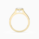 Round Slim Tapered Bezel Solitaire in 18K Yellow Gold side profile