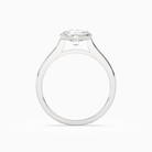 Round Slim Tapered Bezel Solitaire in Platinum side profile
