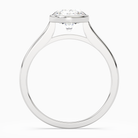 Round Slim Tapered Bezel Solitaire in Platinum side profile