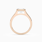Emerald East-West Bezel Solitaire in 14K Rose Gold side profile