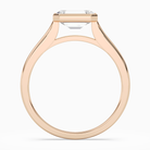 Emerald East-West Bezel Solitaire in 14K Rose Gold side profile