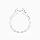 Emerald East-West Bezel Solitaire in 18K White Gold side profile
