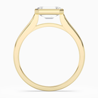 Emerald East-West Bezel Solitaire in 18K Yellow Gold side profile