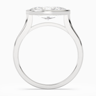 Marquise East-West Bezel Solitaire in 18K White Gold side profile