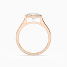 Oval East-West Bezel Solitaire in 14K Rose Gold side profile
