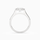 Oval East-West Bezel Solitaire in 18K White Gold side profile